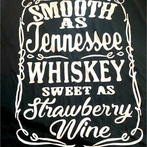 Womens XXL Black Tank Smooth as Tennessee Whiskey Sweet as Strawberry Wine EUC
